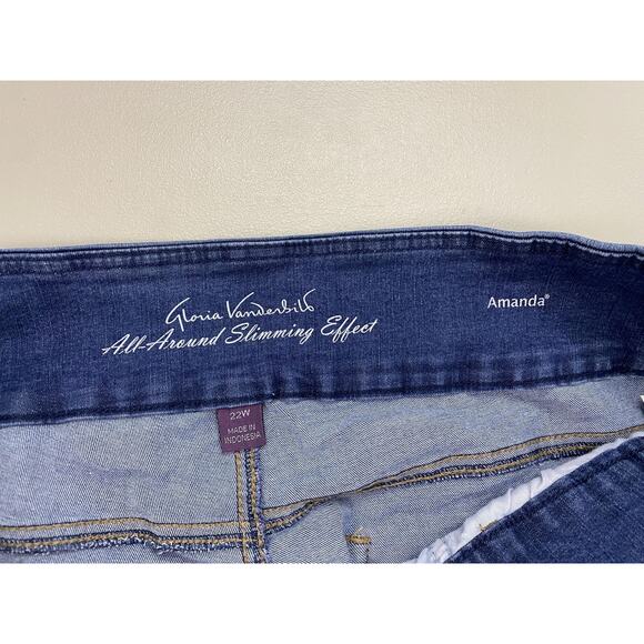 Gloria Vanderbilt Amanda Bermuda Shorts 22W All Around Slimming Dark 44x13 - Picture 11 of 13